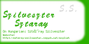 szilveszter sztaray business card